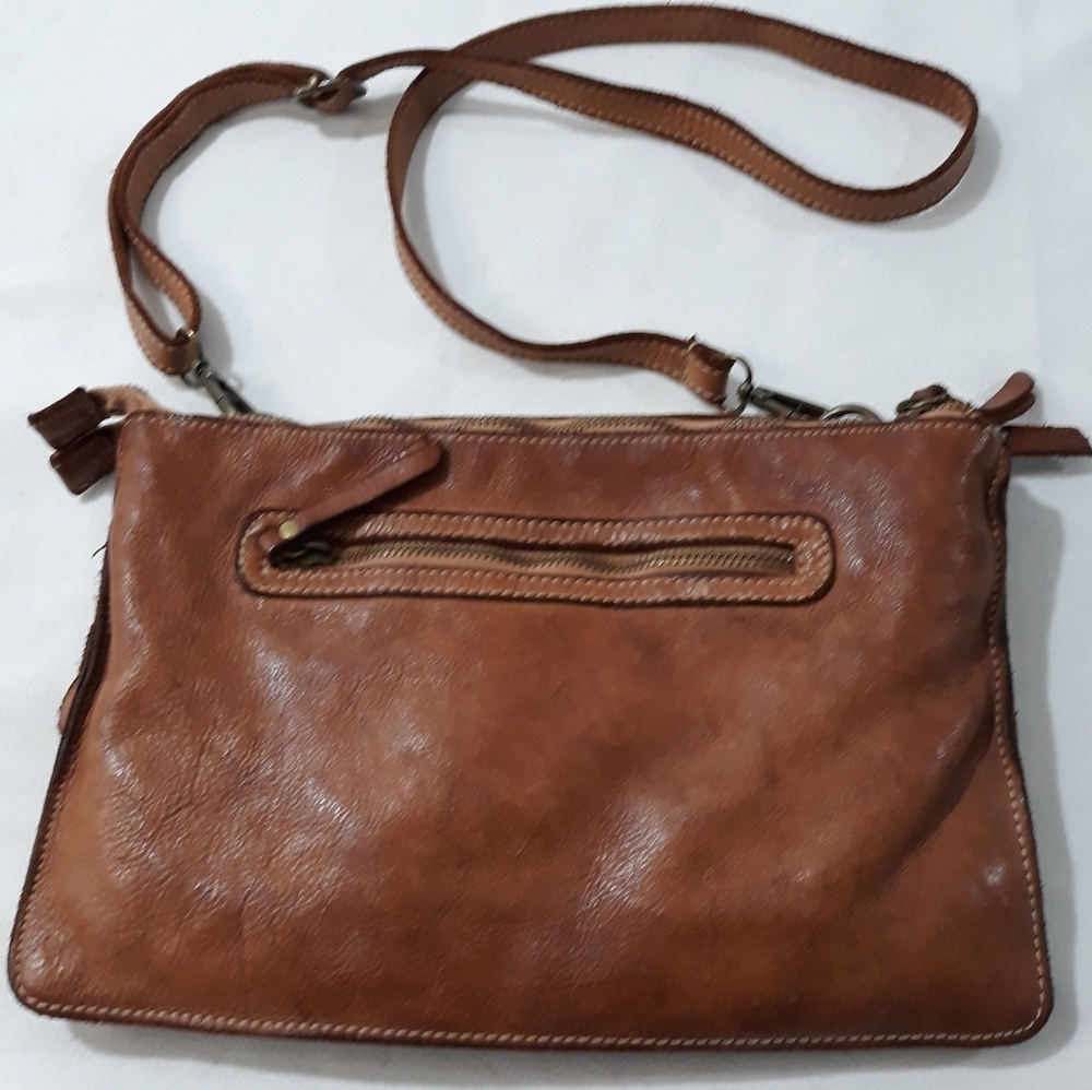 Constanza Rota Genuine Leather Shoulder/ Crossbody Brown Bag Made in Italy - Picture 2 of 11